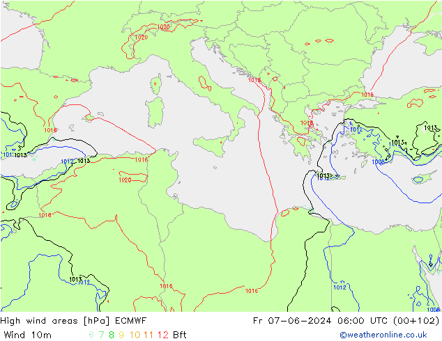 Sturmfelder ECMWF Fr 07.06.2024 06 UTC