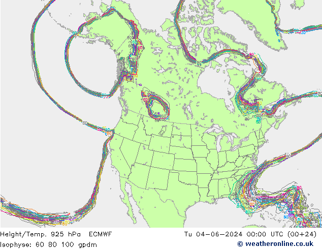 Height/Temp. 925 hPa ECMWF Di 04.06.2024 00 UTC