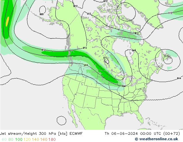 Straalstroom ECMWF do 06.06.2024 00 UTC