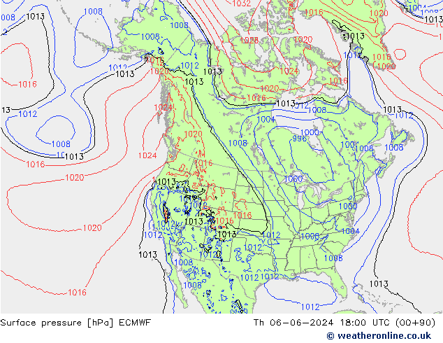 Yer basıncı ECMWF Per 06.06.2024 18 UTC