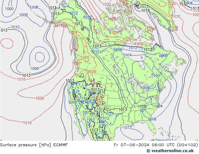 Surface pressure ECMWF Fr 07.06.2024 06 UTC