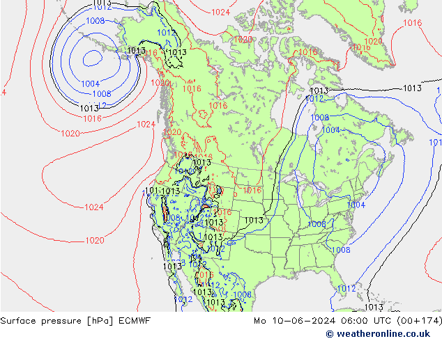 Yer basıncı ECMWF Pzt 10.06.2024 06 UTC