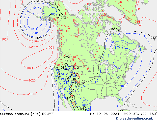 Surface pressure ECMWF Mo 10.06.2024 12 UTC