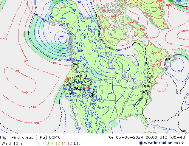 High wind areas ECMWF We 05.06.2024 00 UTC