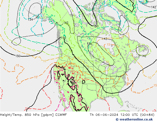 Height/Temp. 850 hPa ECMWF Do 06.06.2024 12 UTC