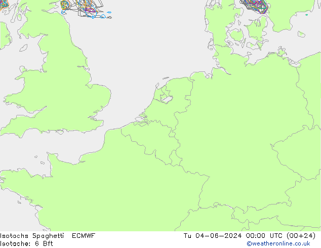 Isotachs Spaghetti ECMWF mar 04.06.2024 00 UTC