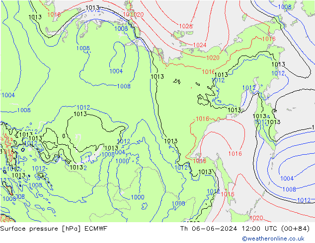 Yer basıncı ECMWF Per 06.06.2024 12 UTC