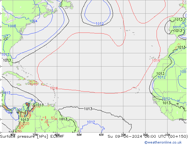 Surface pressure ECMWF Su 09.06.2024 06 UTC