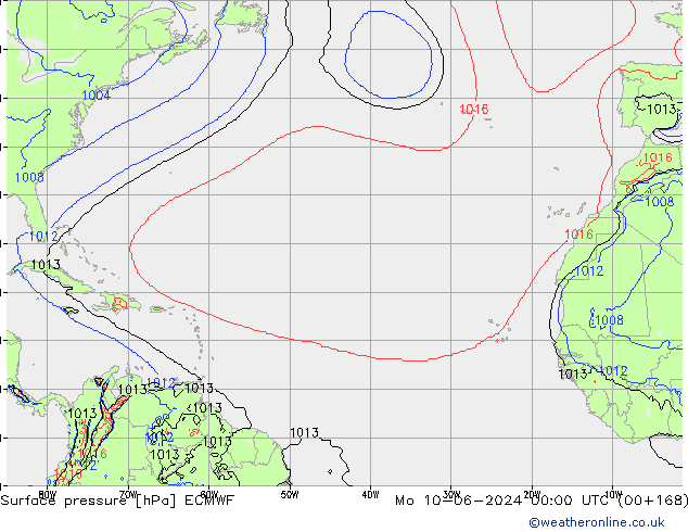 pression de l'air ECMWF lun 10.06.2024 00 UTC