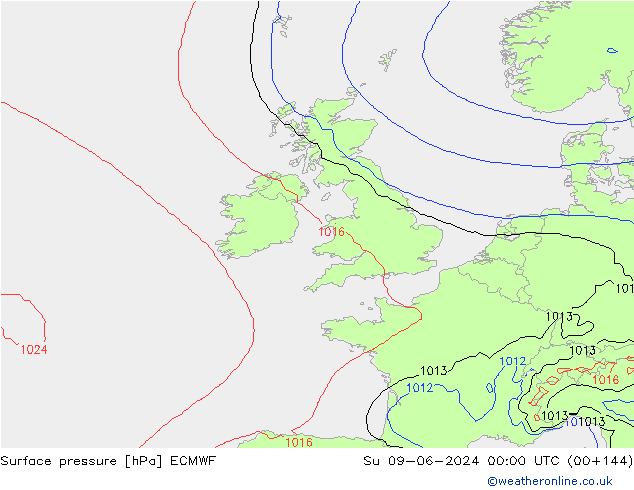 ciśnienie ECMWF nie. 09.06.2024 00 UTC