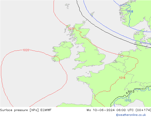 Yer basıncı ECMWF Pzt 10.06.2024 06 UTC