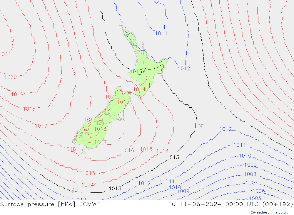 ciśnienie ECMWF wto. 11.06.2024 00 UTC