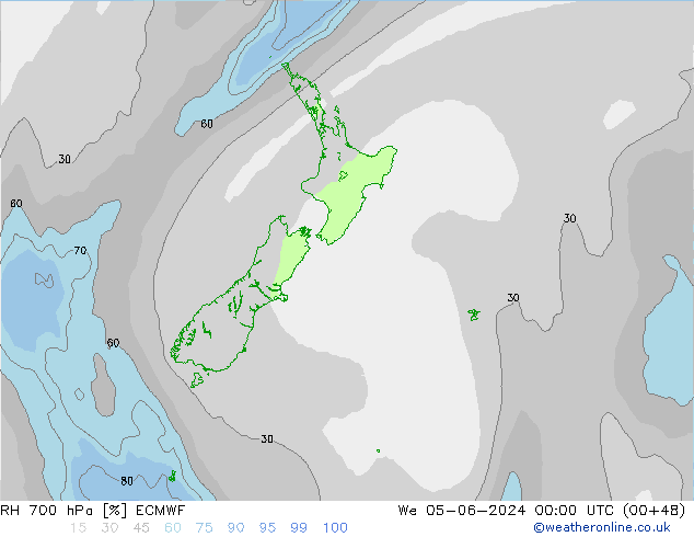 Humedad rel. 700hPa ECMWF mié 05.06.2024 00 UTC