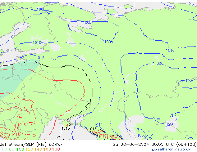 Jet stream/SLP ECMWF Sa 08.06.2024 00 UTC