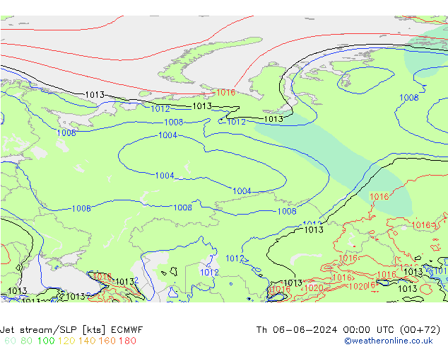 Corriente en chorro ECMWF jue 06.06.2024 00 UTC