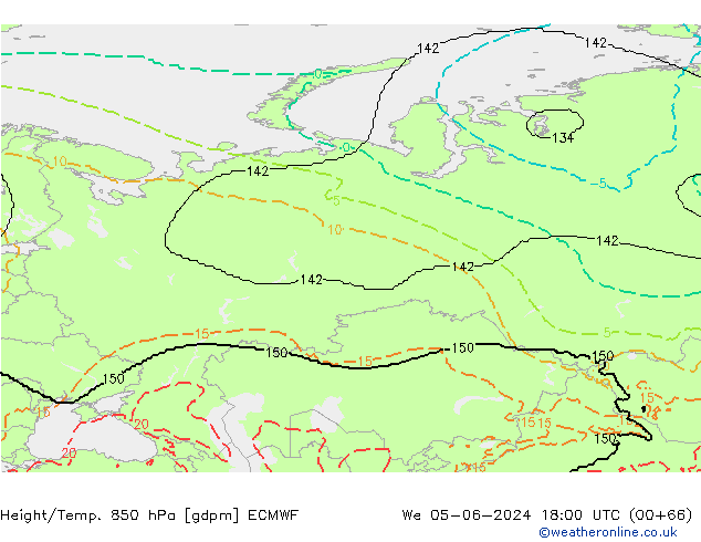 Height/Temp. 850 гПа ECMWF ср 05.06.2024 18 UTC