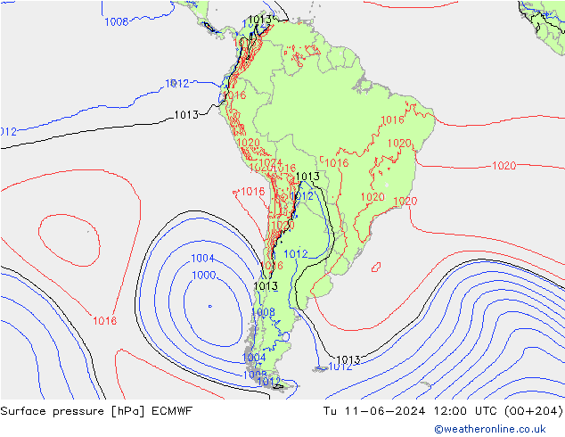 pression de l'air ECMWF mar 11.06.2024 12 UTC