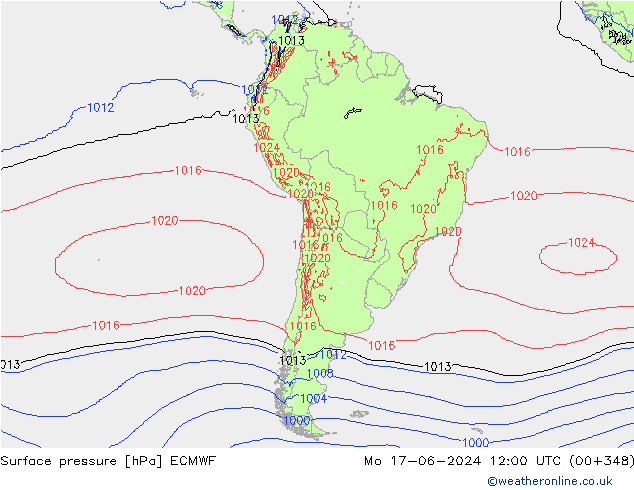 Yer basıncı ECMWF Pzt 17.06.2024 12 UTC