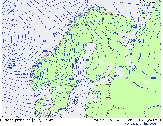 ciśnienie ECMWF śro. 05.06.2024 12 UTC