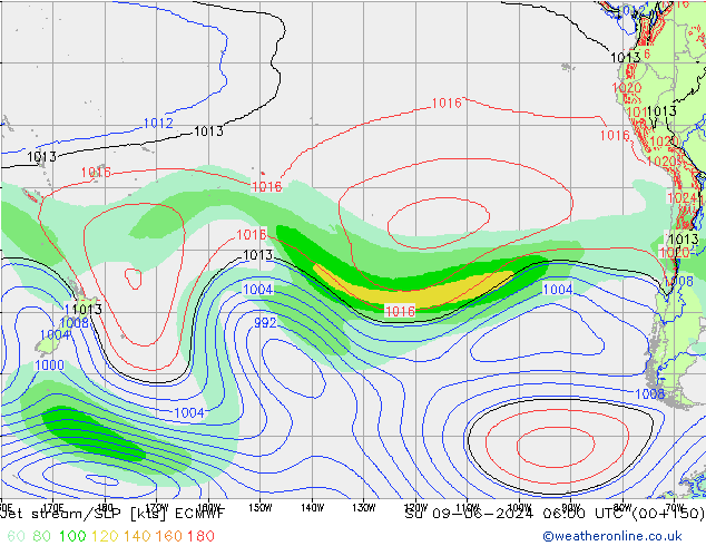 Jet stream/SLP ECMWF Ne 09.06.2024 06 UTC