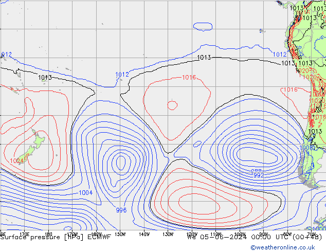 pressão do solo ECMWF Qua 05.06.2024 00 UTC