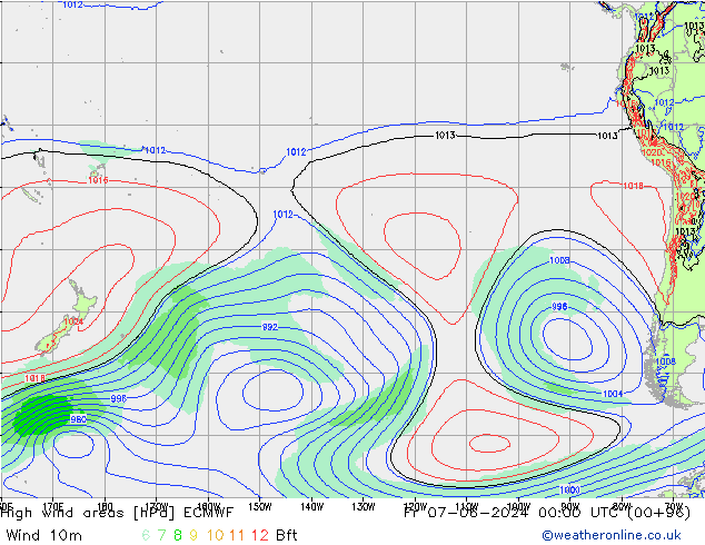 High wind areas ECMWF ven 07.06.2024 00 UTC