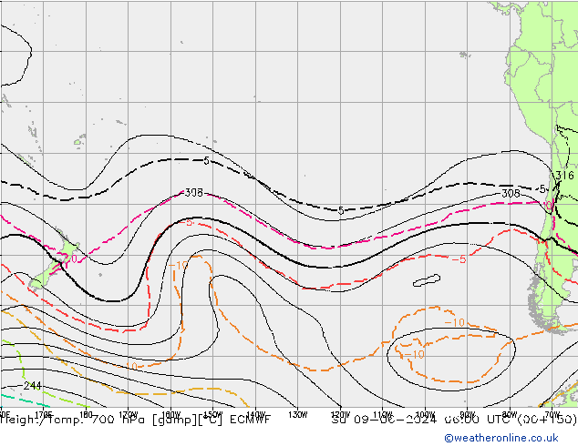 Height/Temp. 700 hPa ECMWF Ne 09.06.2024 06 UTC