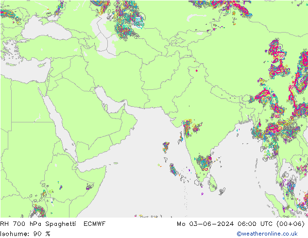 700 hPa Nispi Nem Spaghetti ECMWF Pzt 03.06.2024 06 UTC