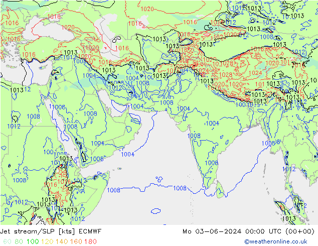 Jet stream/SLP ECMWF Mo 03.06.2024 00 UTC