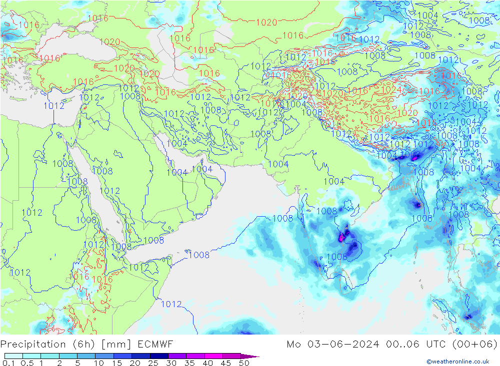 opad (6h) ECMWF pon. 03.06.2024 06 UTC