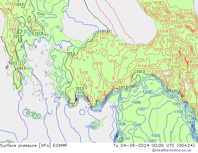 Luchtdruk (Grond) ECMWF di 04.06.2024 00 UTC