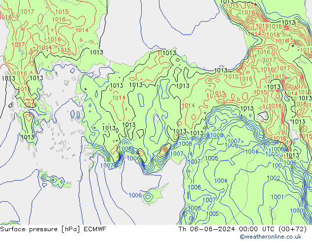 pressão do solo ECMWF Qui 06.06.2024 00 UTC