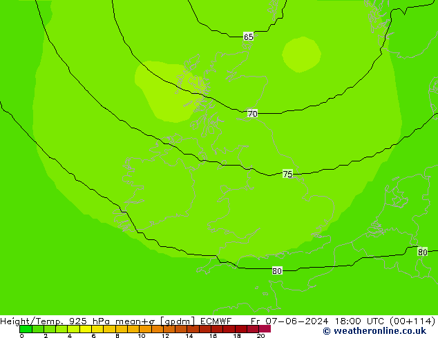 Géop./Temp. 925 hPa ECMWF ven 07.06.2024 18 UTC