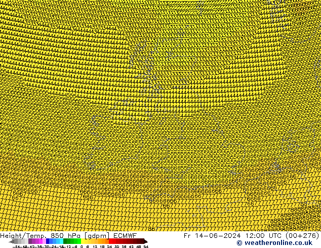 Yükseklik/Sıc. 850 hPa ECMWF Cu 14.06.2024 12 UTC