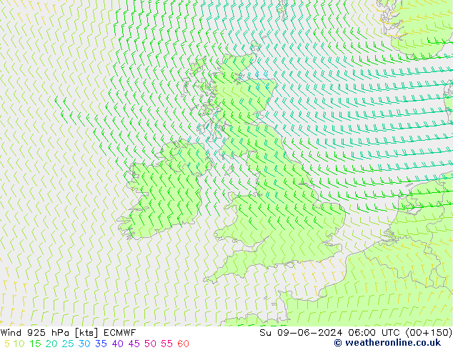 Wind 925 hPa ECMWF So 09.06.2024 06 UTC