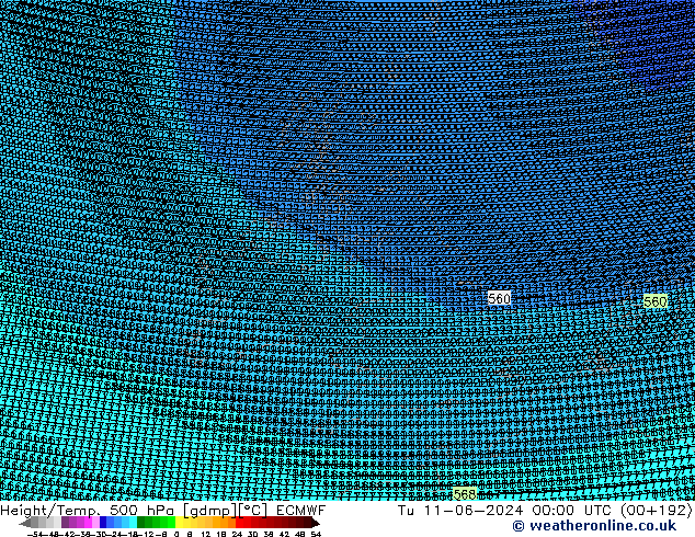 Geop./Temp. 500 hPa ECMWF mar 11.06.2024 00 UTC