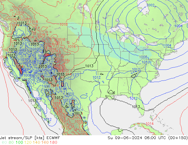 Polarjet/Bodendruck ECMWF So 09.06.2024 06 UTC