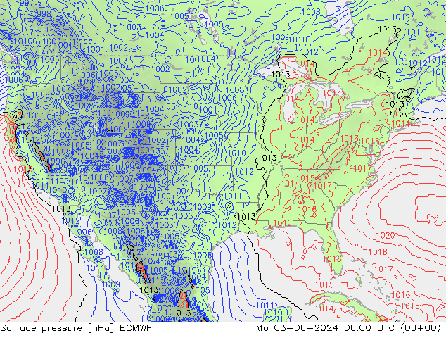 Yer basıncı ECMWF Pzt 03.06.2024 00 UTC