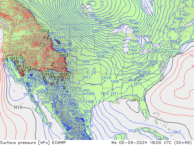 Atmosférický tlak ECMWF St 05.06.2024 18 UTC