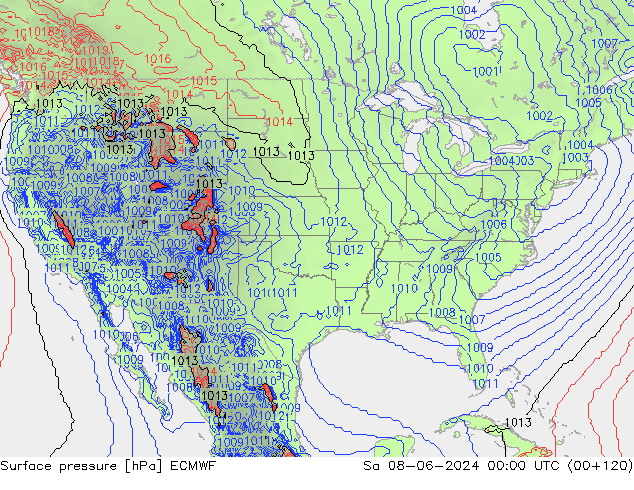 pression de l'air ECMWF sam 08.06.2024 00 UTC