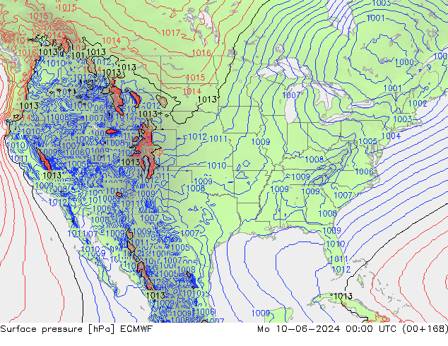 pression de l'air ECMWF lun 10.06.2024 00 UTC