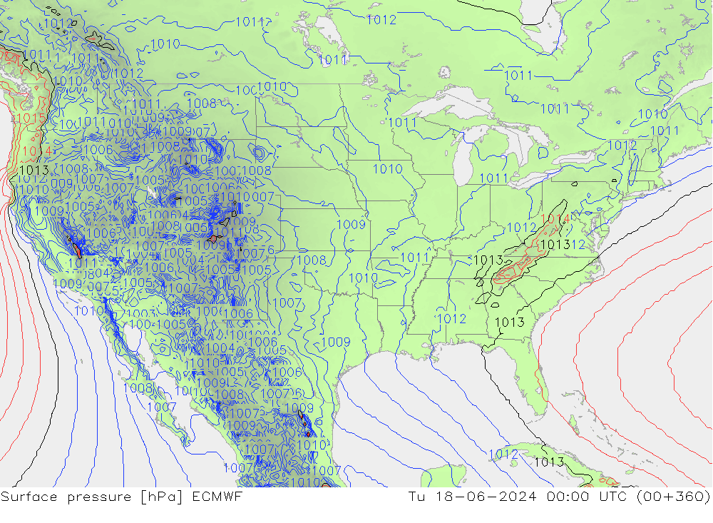 pression de l'air ECMWF mar 18.06.2024 00 UTC