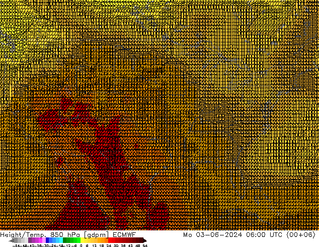 Height/Temp. 850 hPa ECMWF Mo 03.06.2024 06 UTC