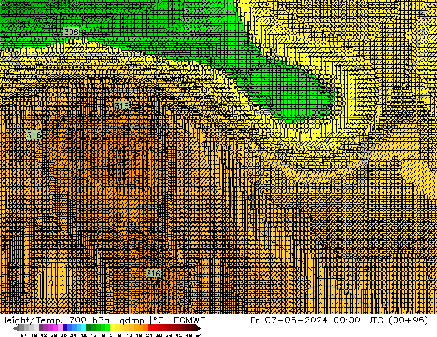 Hoogte/Temp. 700 hPa ECMWF vr 07.06.2024 00 UTC