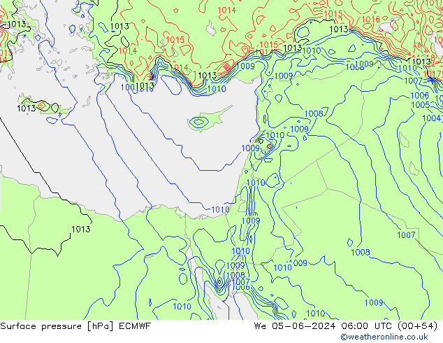 pression de l'air ECMWF mer 05.06.2024 06 UTC