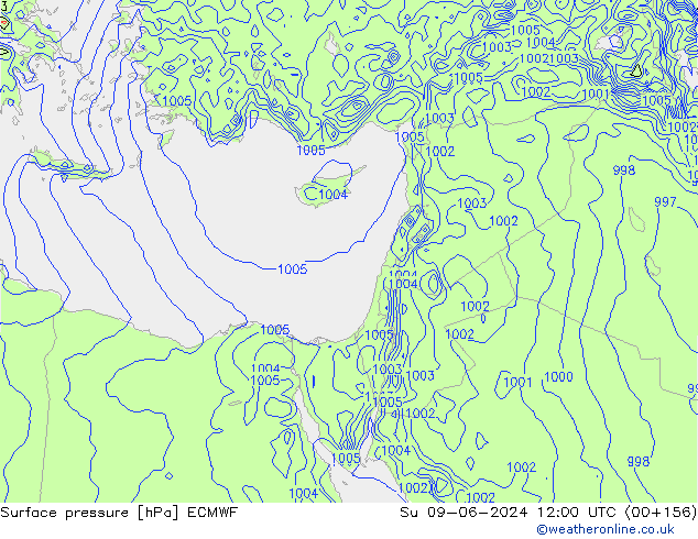 Yer basıncı ECMWF Paz 09.06.2024 12 UTC