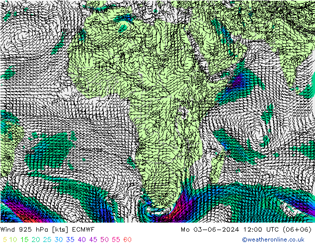 wiatr 925 hPa ECMWF pon. 03.06.2024 12 UTC