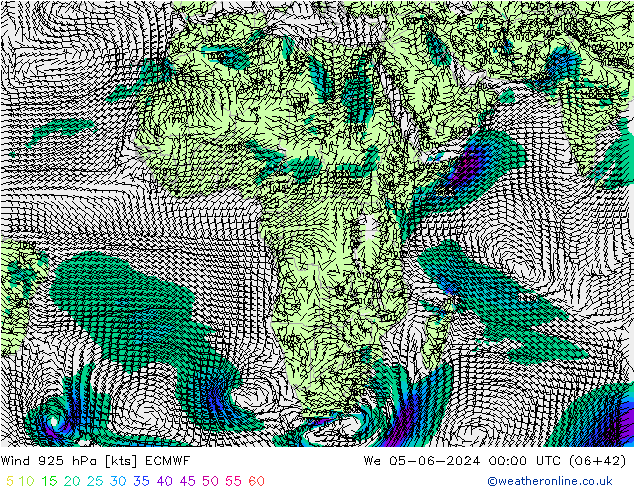 Wind 925 hPa ECMWF St 05.06.2024 00 UTC