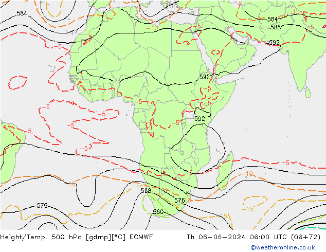 Géop./Temp. 500 hPa ECMWF jeu 06.06.2024 06 UTC