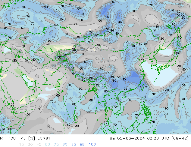 RH 700 hPa ECMWF St 05.06.2024 00 UTC